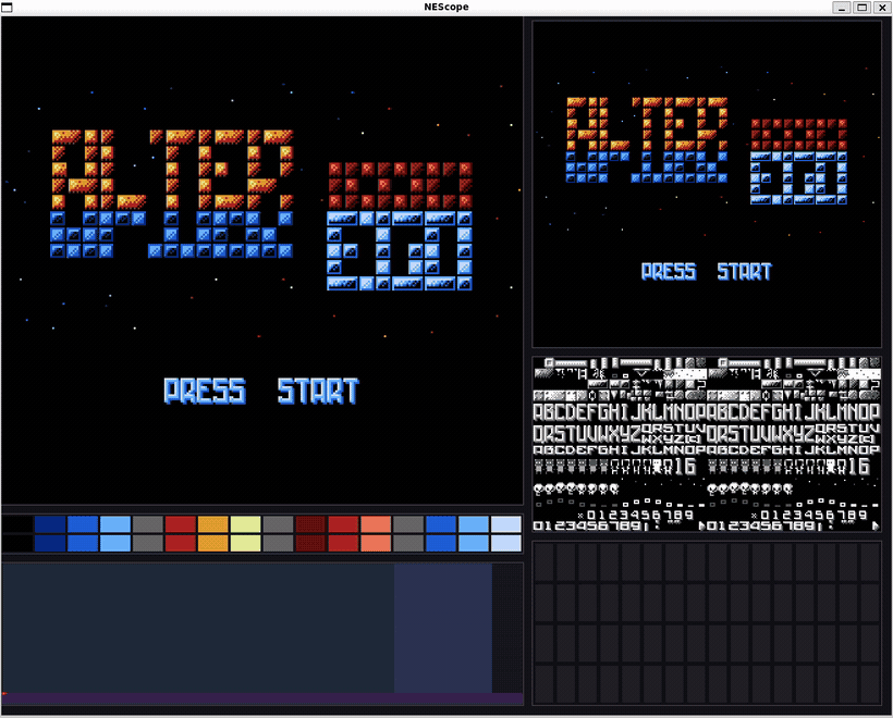 NEScope emulator running with its live debugger